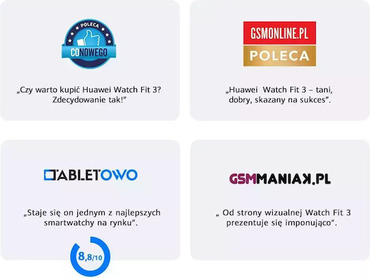 Huawei Watch Fit 3 Aluminium 43mm Αδιάβροχο με Παλμογράφο (Γκρι)