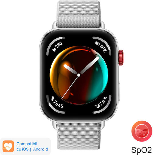 Huawei Watch Fit 3 Aluminium 43mm Αδιάβροχο με Παλμογράφο (Γκρι)