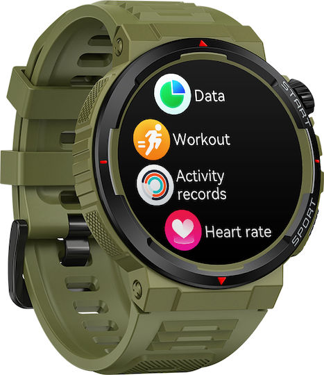 Zeblaze Ares 3 Plus 46mm Smartwatch with Heart Rate Monitor (Green)