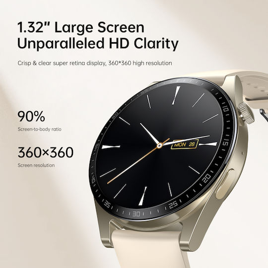 Joyroom Classic Series JR-FC2 47mm Wasserdicht Smartwatch mit Pulsmesser (Gold)