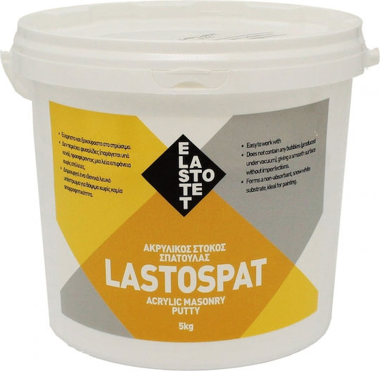 Elastotet Lastospat General Purpose Filler Ready-Made / Acrylic Putty Spatula White 5kg