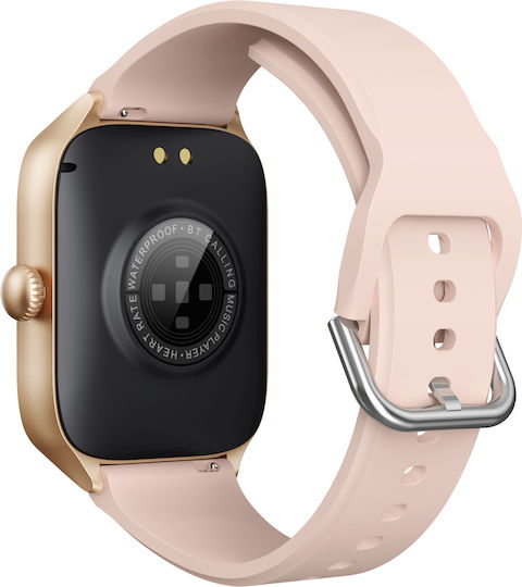 PowerLocus PW9 Smartwatch με Παλμογράφο (Χρυσό)