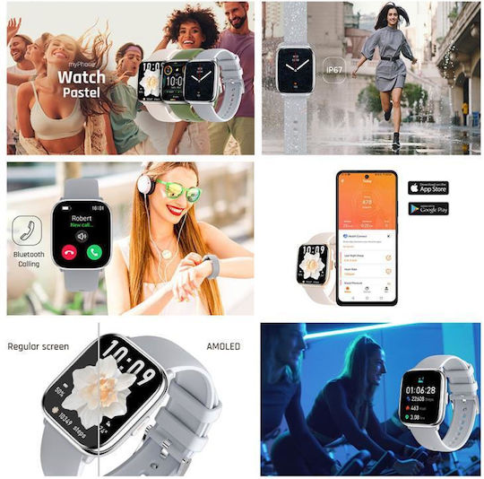 MyPhone Pastel 36mm Smartwatch με Παλμογράφο (Ροζ Χρυσό)