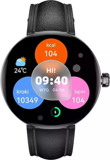 Forever Forevive 5 SB-365 Smartwatch με Παλμογράφο (Μαύρο)