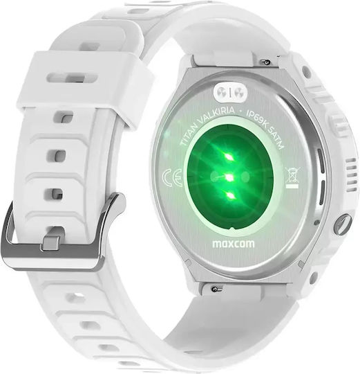 MaxCom FW100 Valkiria 48mm Αδιάβροχο Smartwatch με Παλμογράφο (Λευκό)