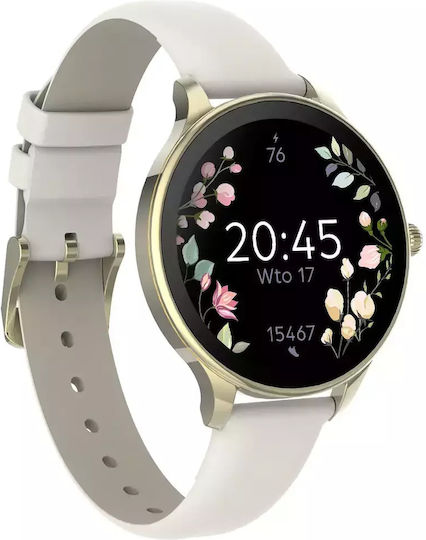 Forever Velora SB-306 Stainless Steel 38mm Smartwatch with Heart Rate Sensor Gold M/L