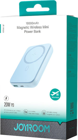 Joyroom JR-W020 MagSafe Power Bank 10000mAh 20W с USB-A порт и USB-C порт Power Delivery Light Blue