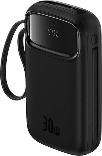 Baseus QPow 2 Power Bank 20000mAh 30W с USB-A порт и 2 USB-C порта Черен