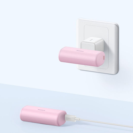 Baseus Compact Series Built-in Type-C Power Bank 5000mAh 20W с USB-C порт Power Delivery / Бързо зареждане 3.0 Бял