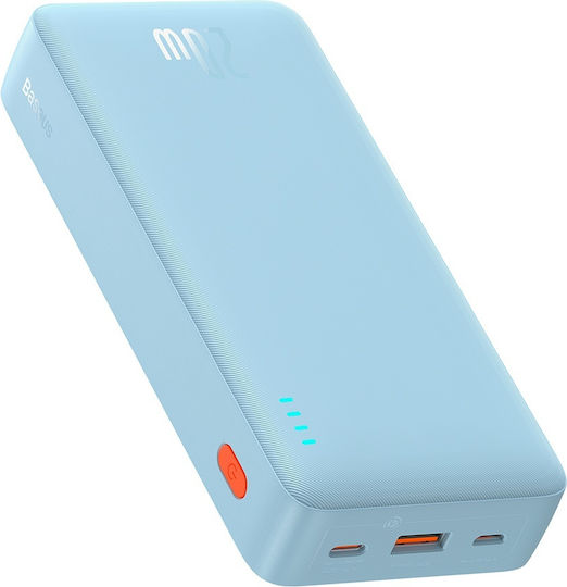 Baseus Airpow Power Bank 20000mAh 20W with USB-A Port and USB-C Port Light Blue