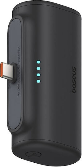 Baseus Compact Type-C Edition Power Bank 5000mAh 20W με Θύρα USB-C Μαύρο