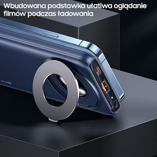 Usams PB62 MagSafe Power Bank 10000mAh 20W με Θύρα USB-A και Θύρα USB-C Power Delivery / Quick Charge 3.0 Μπλε