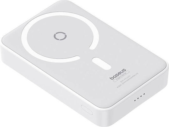 Baseus MagPro MagSafe Power Bank 5000mAh 20W cu Port USB-C Livrarea energiei Alb