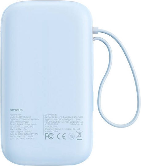 Baseus QPow2 Power Bank 20000mAh 30W με Θύρα USB-A και 2 Θύρες USB-C Μπλε