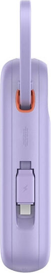 Baseus QPow 2 Power Bank 10000mAh 30W с USB-A порт и USB-C порт Лилав