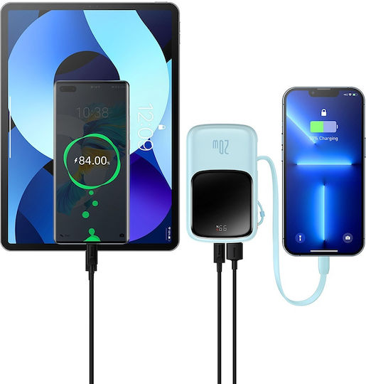 Baseus Qpow Pro Power Bank 20000mAh 20W mit USB-C Ausgangsanschlüsse Blau