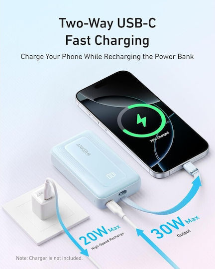 Anker Zolo Power Bank 10000mAh 30W с USB-C порт Черен