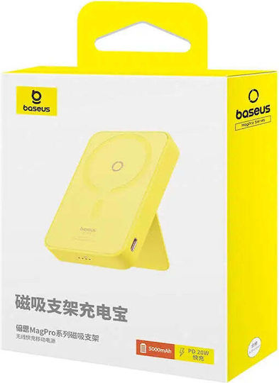 Baseus MagPro MagSafe Power Bank 5000mAh 20W with USB-C Port Power Delivery Yellow
