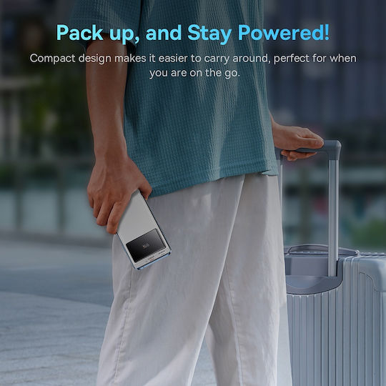 Baseus Star-Lord Външна Батерия 10000mAh 22.5W с 2 USB-A Изходни Порта и USB-C Изходен Порт Power Delivery Бяла