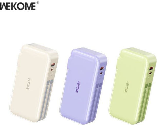 WK WP-46 Power Bank 10000mAh 22.5W με Θύρα USB-A και Θύρα USB-C Πράσινο