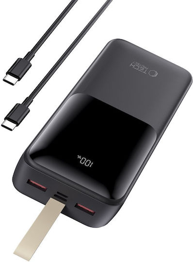 Tech-Protect PB03 Power Bank 30000mAh 22.5W με 2 Θύρες USB-A και Θύρα USB-C Μαύρο