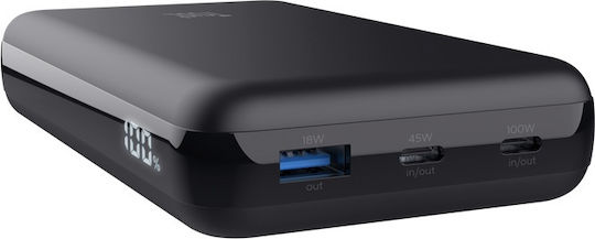 Trust Laro Baterie Externă 20000mAh 100W Cu Port USB-A Și 2 Porturi USB-C Power Delivery Încărcare Rapidă Neagră