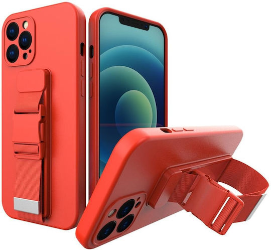 Back Cover Σιλικόνης με Λουράκι Κόκκινο (Galaxy S20 FE)