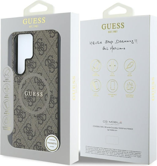 Guess Umschlag Rückseite Leder Braun (Galaxy S25 Ultra,Samsung S25 Ultra)