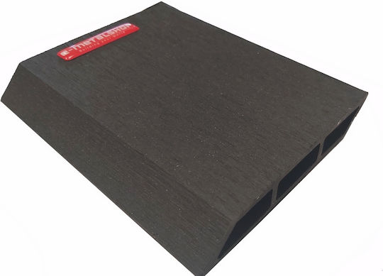 Dedron Umzäunung Deck für den Garten Seitwärts Schwarz aus WPC 360x12x2cm 1Stück Black