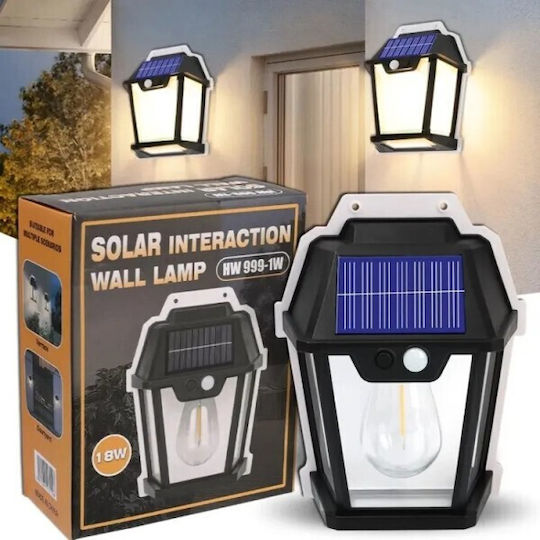 Wall Mounted Solar Light 600lm Warm White with Motion Sensor and Photocell IP65 18cmx13cmcm