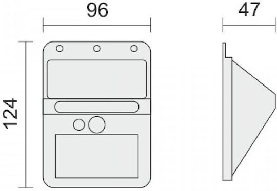 Spot Light Wall Mounted Solar Light 2W Cold White 6000K with Motion Sensor and Photocell IP65