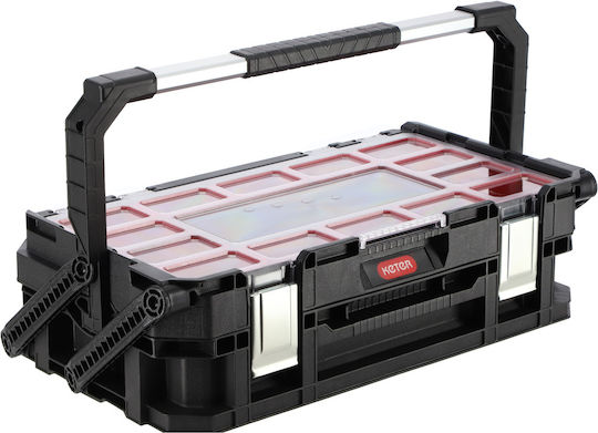 Keter Connect Cantilever Hand Tool Case Plastic 2 Levels with Tobacco Case Dimensions: W56.5xD31.7xH25cm