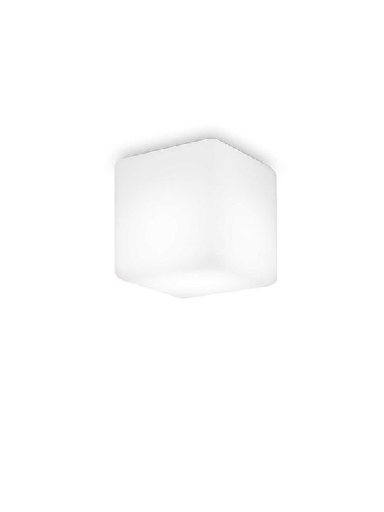 Ideal Lux Luna PL1 Medium Πλαφονιέρα Οροφής Εξωτερικού Χώρου E27 σε Λευκό Χρώμα 213194