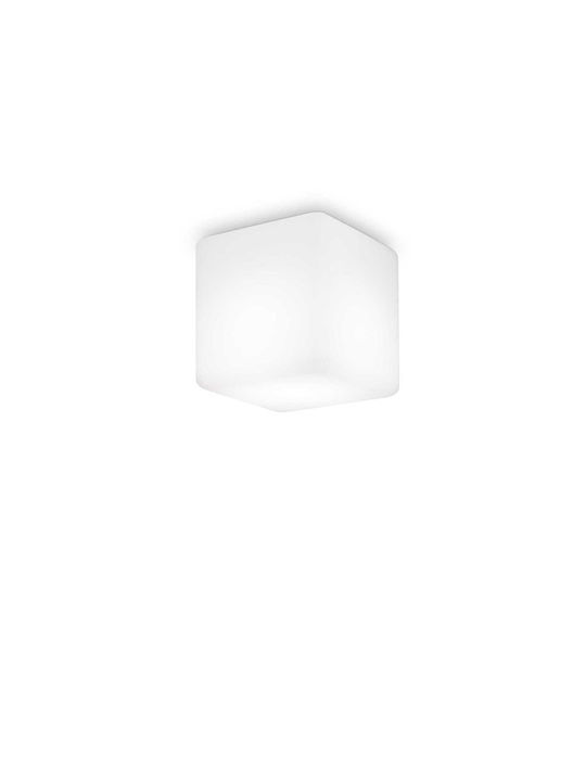 Ideal Lux Luna PL1 Small Πλαφονιέρα Οροφής Εξωτερικού Χώρου G9 σε Λευκό Χρώμα 213200