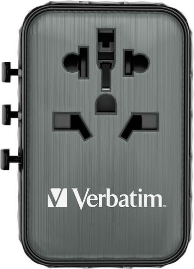Verbatim Steckdosenadapter von Griechenland nach Griechenland mit 4 USB-Steckdosen
