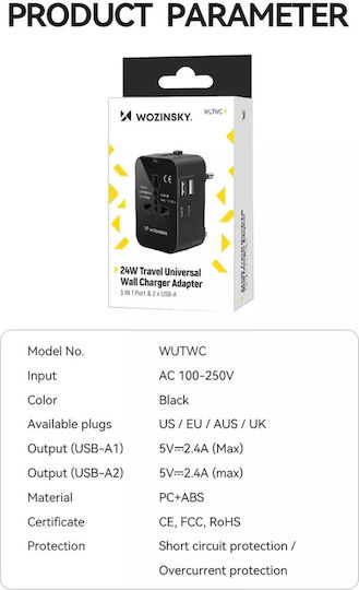 Wozinsky Adaptor Priză în Universal
