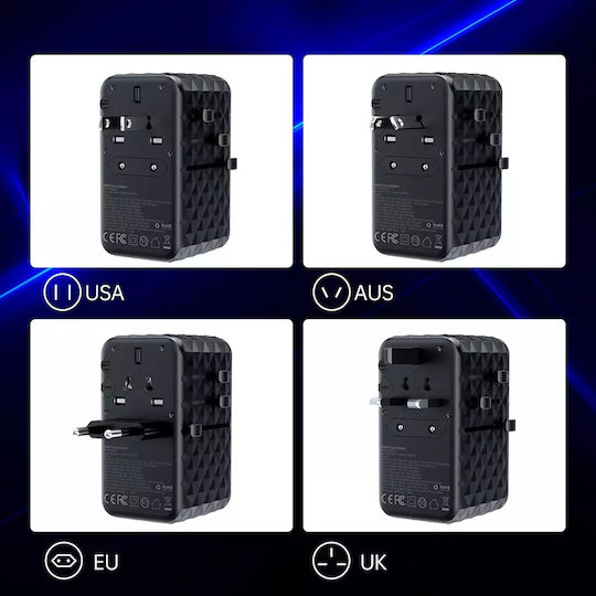 Choetech Αντάπτορας Πρίζας σε Universal με 4 Θύρες USB