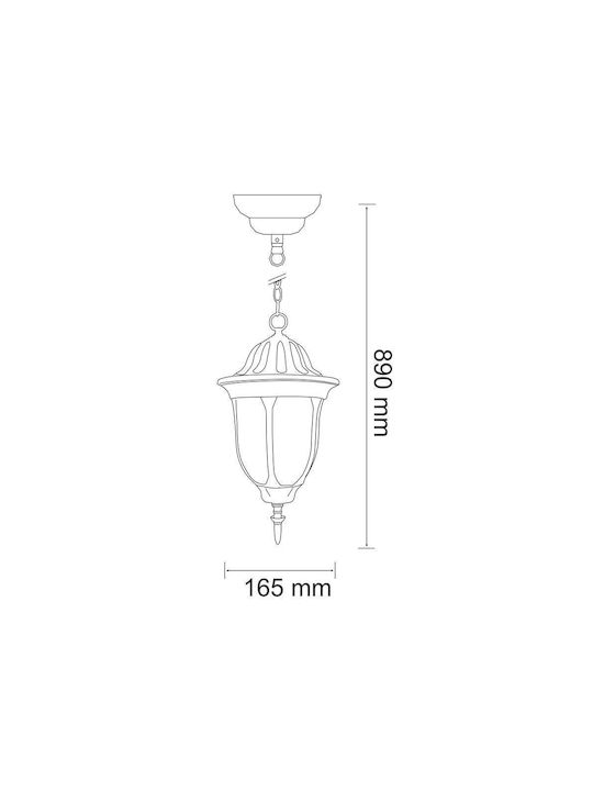Polux Outdoor Hanging Ceiling Light E27 in Gold Color SA0391