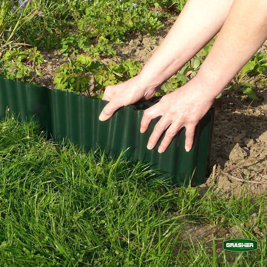 Grasher Plastic Garden Border in Green Color 10cm x 9.0m