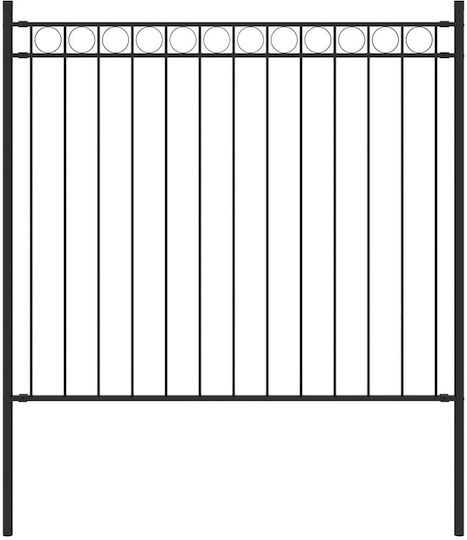 vidaXL Metallzäune in Schwarz Farbe 80cm x 1.7m