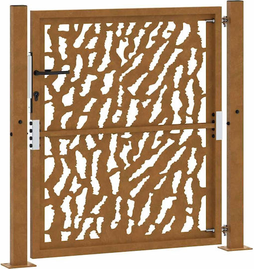 Vidaxl Gartentor 105x105 cm Rostfreier Stahl Schienen-Design Braun