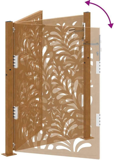 Vidaxl Poartă de Grădină 105x130 cm Design Ondulat din Oțel Maro