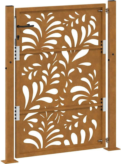 Vidaxl Poartă de Grădină 105x130 cm Design Ondulat din Oțel Maro