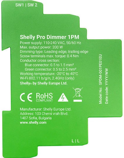 Shelly Dimmer Ράγας 230V 10A