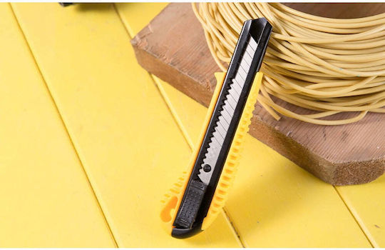 Deli Folding Knife Security with Blade Width 18mm Yellow