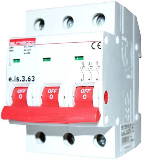 Redled Τριπολικός Διακόπτης Ράγας 230V 63A