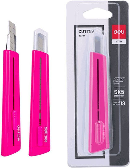 Deli Faltschneider Rio Sicherheit mit Kunststoff Körper Pink