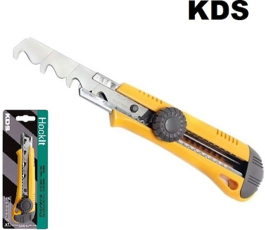 KDS Folding Knife Security with Blade Width 18mm Yellow