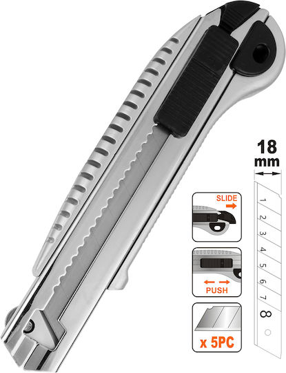 Shind Faltschneider Sicherheit mit Metallisch Körper und Klingenbreite 18mm