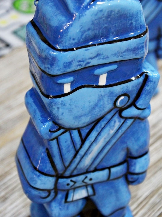 Osterkerze Stempel Ninja 3D Hellblau 21,5 x 10,5 cm
